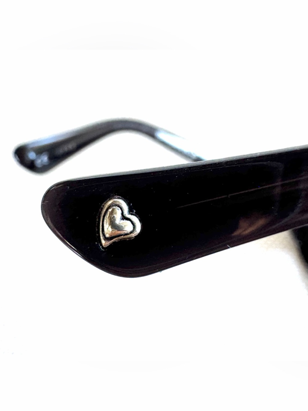 BRIGHTON Barbados Black Sunglasses w/ Case Silver Scroll Temples EUC Small Fit - Picture 6 of 13
